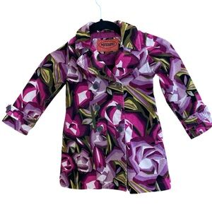 Missoni for Target Velour Floral Peacoat 2T/3T PINK and Green